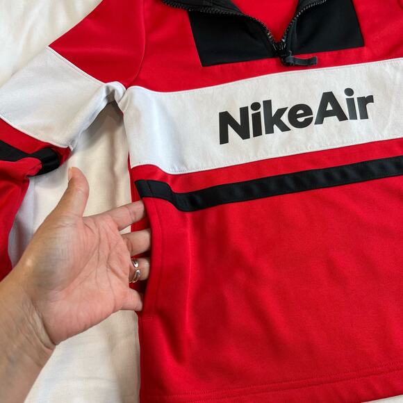 Nike Air Youth Small Black and Red Pull Over Sweater Athletic - Picture 7 of 8